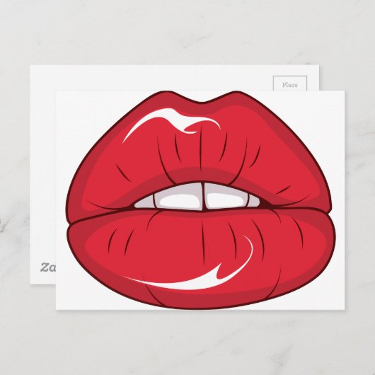赤い唇 ポストカード (正面/裏面)