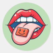 赤い唇 ラウンドシール (正面)