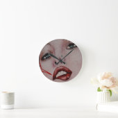 赤い唇 ラウンド壁時計 (ホーム)
