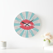 赤い唇 ラージ壁時計 (ホーム)