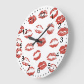 赤い唇 ラージ壁時計 (傾斜)