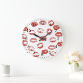 赤い唇 ラージ壁時計 (ホーム)