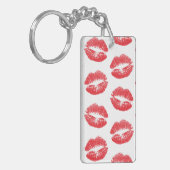 赤い唇、唇のパターン、赤い口紅、キス キーホルダー (正面左)