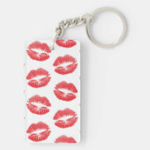 赤い唇、唇のパターン、赤い口紅、キス キーホルダー (裏面)