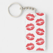 赤い唇、唇のパターン、赤い口紅、キス キーホルダー (正面)