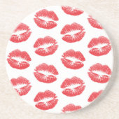 赤い唇、唇のパターン、赤い口紅、キス コースター (正面)