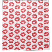 赤い唇、唇のパターン、赤い口紅、キス シャワーカーテン (正面)