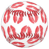 赤い唇、唇のパターン、赤い口紅、キス ソフトボール (裏面)