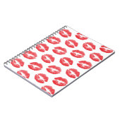 赤い唇、唇のパターン、赤い口紅、キス ノートブック (左側)