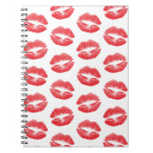 赤い唇、唇のパターン、赤い口紅、キス ノートブック (正面)