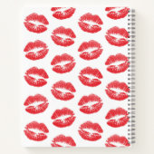 赤い唇、唇のパターン、赤い口紅、キス ノートブック (裏面)