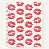 赤い唇、唇のパターン、赤い口紅、キス ノートブック (正面)