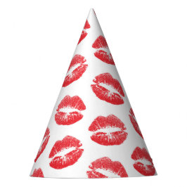 赤い唇、唇のパターン、赤い口紅、キス パーティーハット
