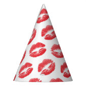 赤い唇、唇のパターン、赤い口紅、キス パーティーハット (左)