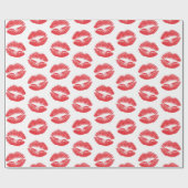 赤い唇、唇のパターン、赤い口紅、キス ラッピングペーパー (フラット)