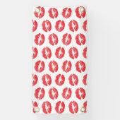 赤い唇、唇のパターン、赤い口紅、キス 横断幕 (縦)