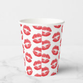 赤い唇、唇のパターン、赤い口紅、キス 紙コップ (右)