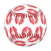 赤い唇、唇のパターン、赤い口紅、キス 野球ボール (裏面)