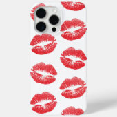 赤い唇、唇のパターン、赤い口紅、キス Case-Mate iPhoneケース (裏面)