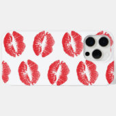 赤い唇、唇のパターン、赤い口紅、キス Case-Mate iPhoneケース (裏面 (横))
