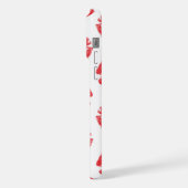赤い唇、唇のパターン、赤い口紅、キス iPhoneケース (左側面)