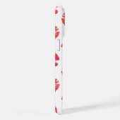 赤い唇、唇のパターン、赤い口紅、キス iPhoneケース (右側面)