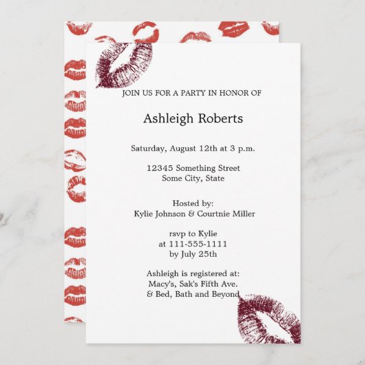 赤い唇 招待状 (正面/裏面)