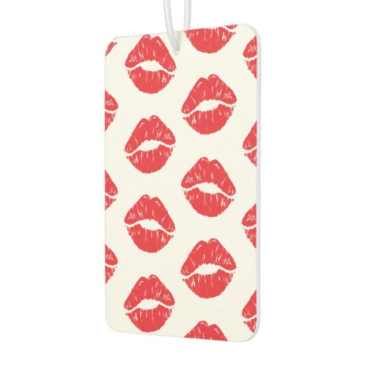 赤い唇、赤い口紅、キス、唇のパターン カーエアーフレッシュナー (左)