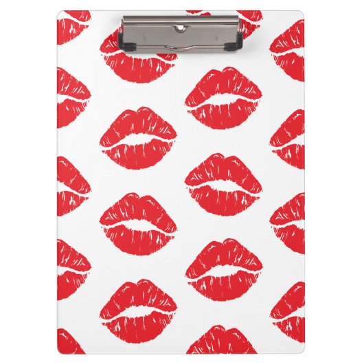 赤い唇、赤い口紅、キス、唇のパターン クリップボード (正面)