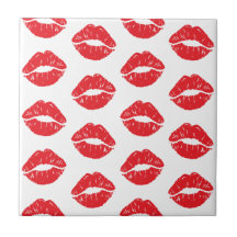 赤い唇、赤い口紅、キス、唇のパターン