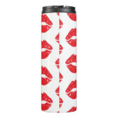 赤い唇、赤い口紅、キス、唇のパターン タンブラー (裏面)