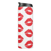 赤い唇、赤い口紅、キス、唇のパターン タンブラー (回転右)