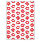 赤い唇、赤い口紅、キス、唇のパターン テーブルクロス (正面)