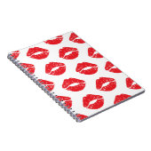 赤い唇、赤い口紅、キス、唇のパターン ノートブック (右側)