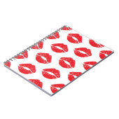 赤い唇、赤い口紅、キス、唇のパターン ノートブック (左側)