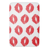 赤い唇、赤い口紅、キス、唇のパターン バスマット (正面縦)