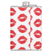 赤い唇、赤い口紅、キス、唇のパターン フラスク (裏面)
