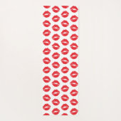 赤い唇、赤い口紅、キス、唇のパターン ヨガマット (裏面)