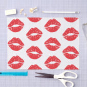 赤い唇、赤い口紅、キス、唇のパターン 薄葉紙 (クラフト)
