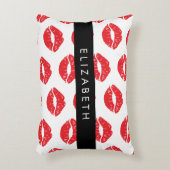 赤い唇、赤い口紅、唇のパターン、あなたの名前 アクセントクッション (正面(垂直))