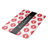 赤い唇、赤い口紅、唇のパターン、あなたの名前 バスマット (アングル)