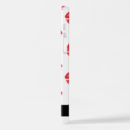 赤い唇、赤い口紅、唇のパターン、あなたの名前 iPhoneケース (左側面)