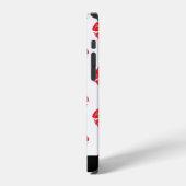 赤い唇、赤い口紅、唇のパターン、あなたの名前 iPhoneケース (左側面)