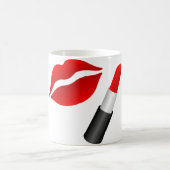 赤い唇MUA 11のozのクラシックで白いマグ コーヒーマグカップ (中央)