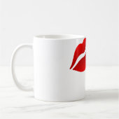赤い唇MUA 11のozのクラシックで白いマグ コーヒーマグカップ (左)