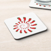 赤い唐辛子のスパイラル・ディーバ コースター (左側)