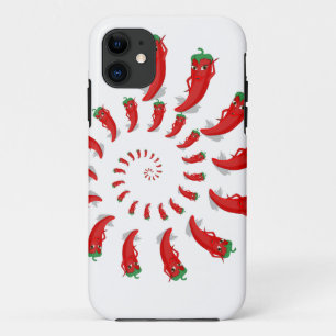 赤い唐辛子のスパイラル・ディーバ iPhone 11 ケース