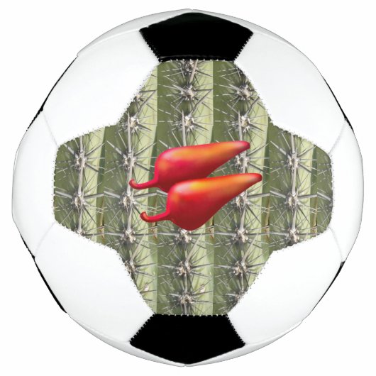 赤い唐辛子サボテンのサッカーボール サッカーボール (正面)