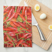 赤い唐辛子 キッチンタオル (四つ折り)