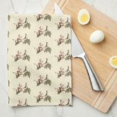 赤い喉を持った、またはルビーの喉を持ったハミングバード キッチンタオル (四つ折り)